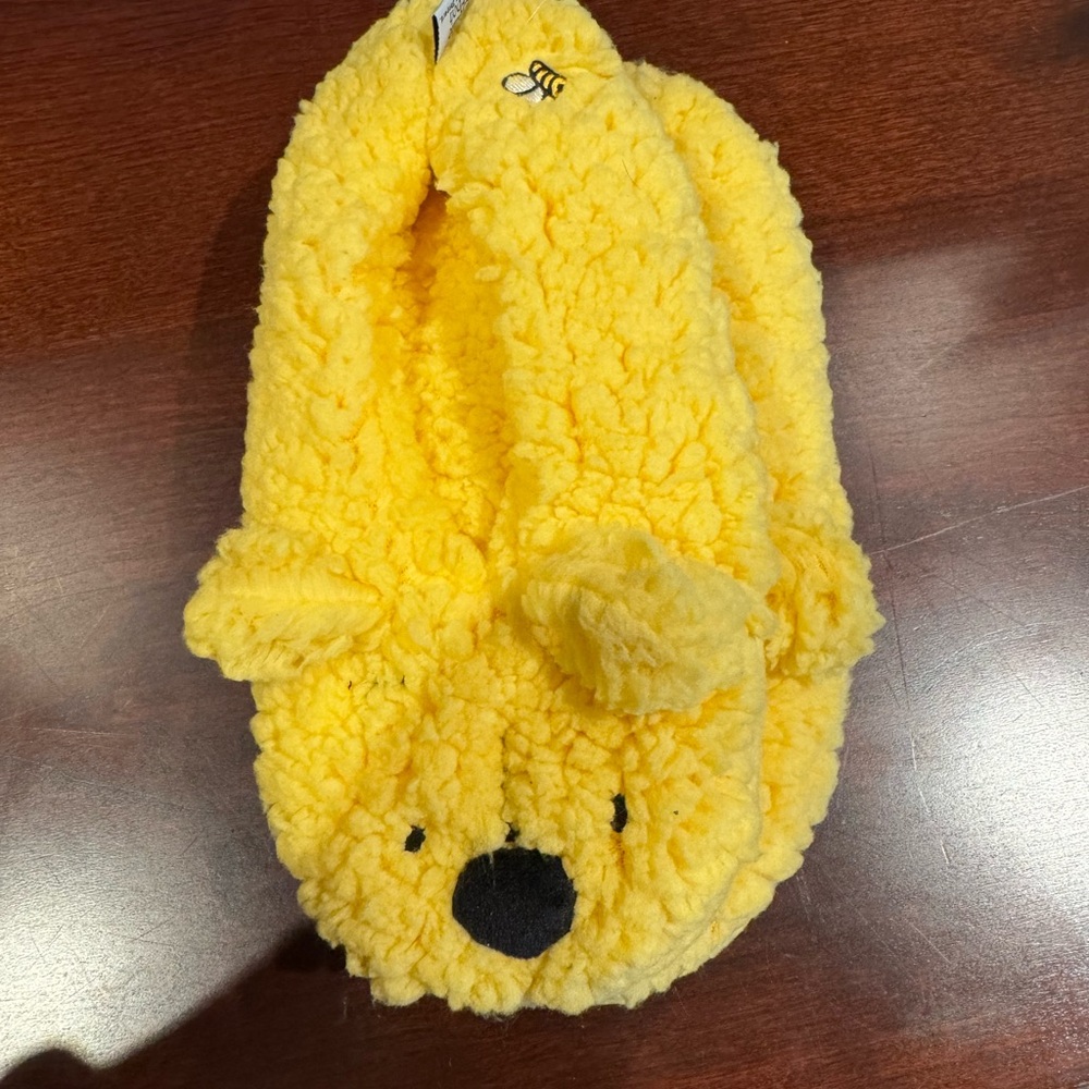 Disney Yellow Plush Pooh Bear Slippers